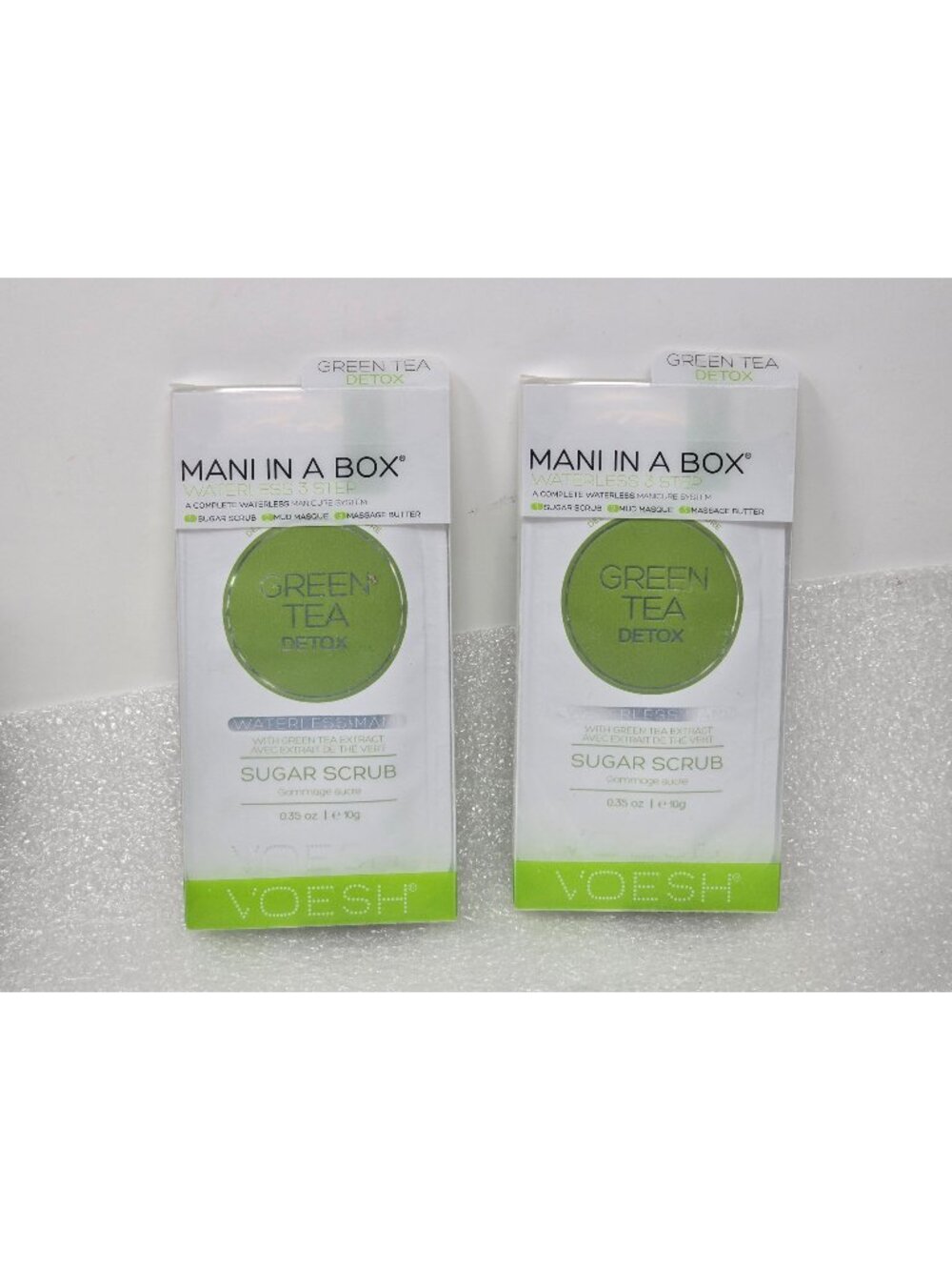 Lot of 2 Voesh Mani In A Box Waterless Green Tea Detox 3-Step Manicure Set